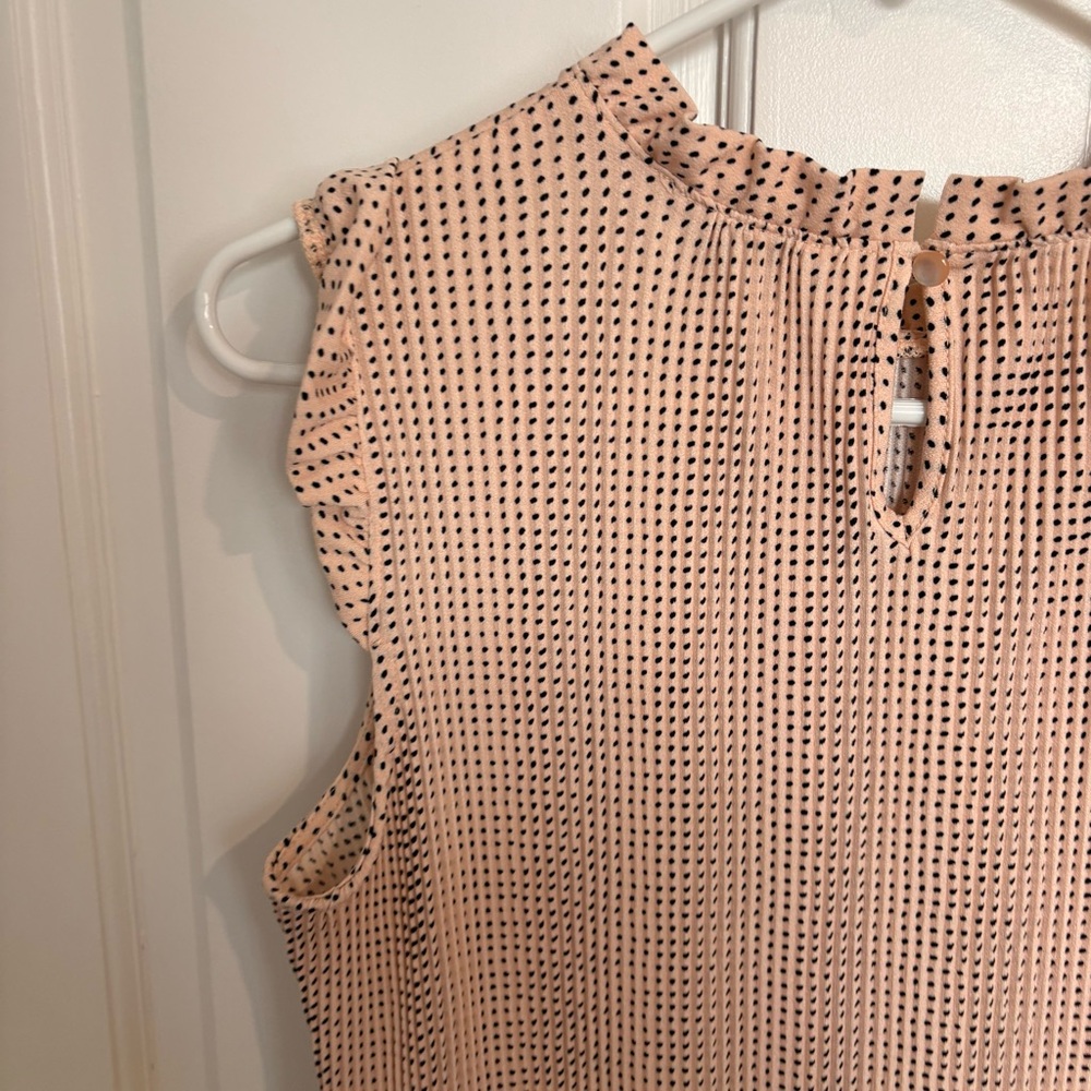 Adrianna Pappell Ribbed Sleveless Blouse Office Dressy Business wear Top - Picture 8 of 12